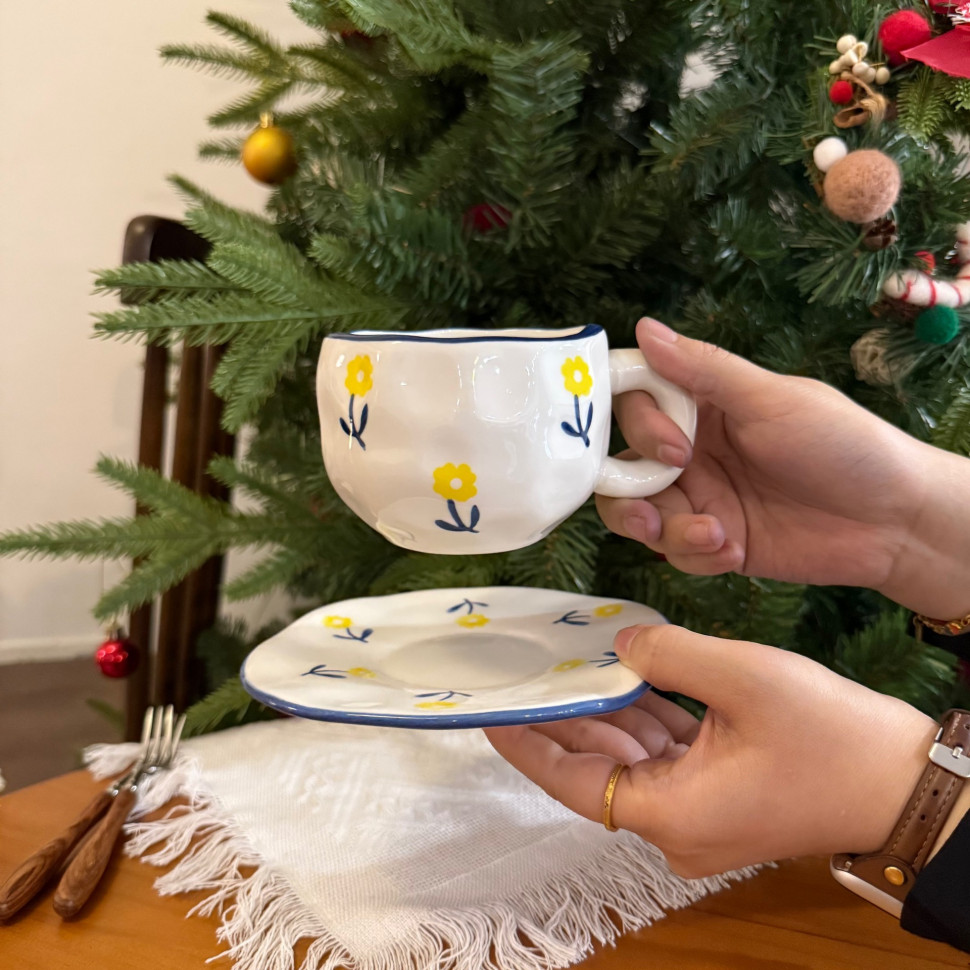 Чашка з блюдцем Sunny chamomile 350 мл