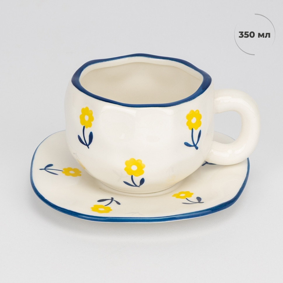 Чашка з блюдцем Sunny chamomile 350 мл