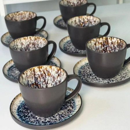 Набор 6 чашек + 6 блюдец Panoptikon 420 мл