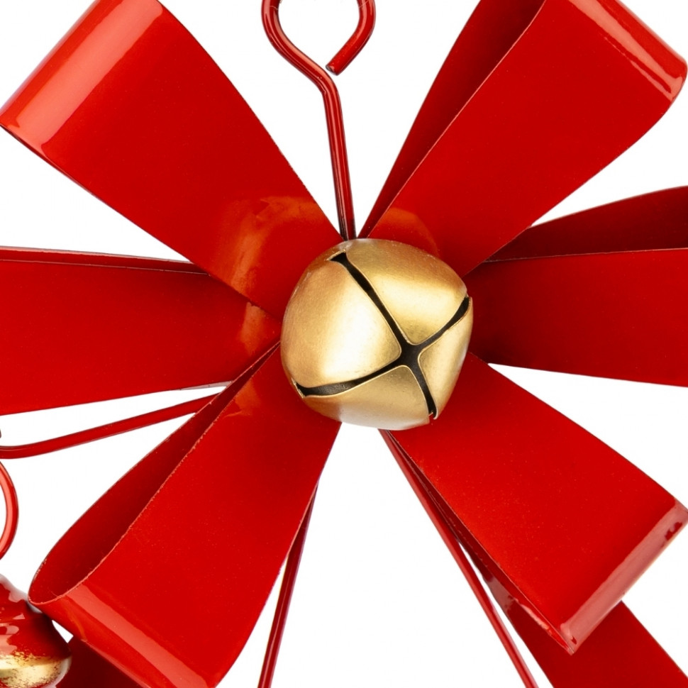 Металлическая подвеска с бантом и 3 колокольчиками