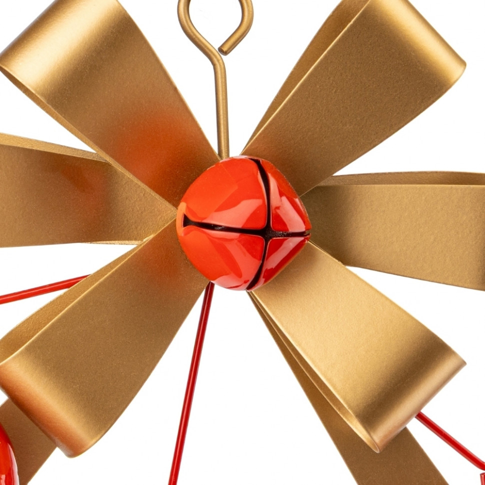 Металлическая подвеска с бантом и 3 колокольчиками