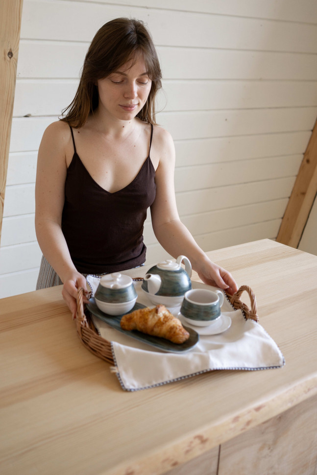 Керамічна чашка з блюдцем Melange 