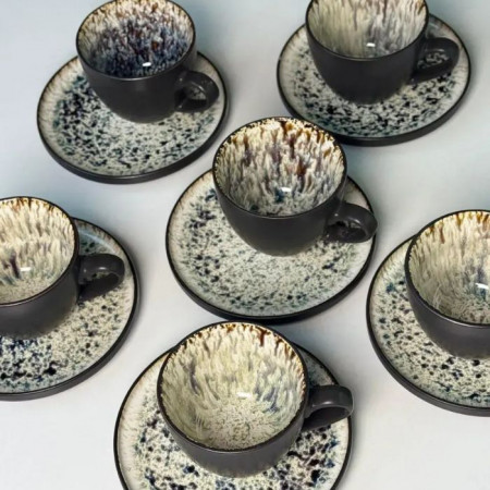 Набор 6 чашек + 6 блюдец Panoptikon 220 мл