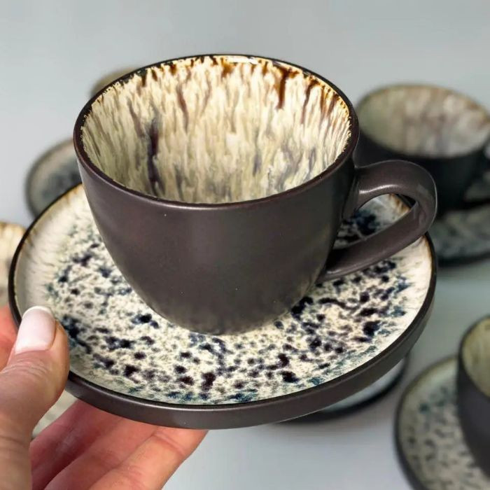 Набор 6 чашек + 6 блюдец Panoptikon 220 мл