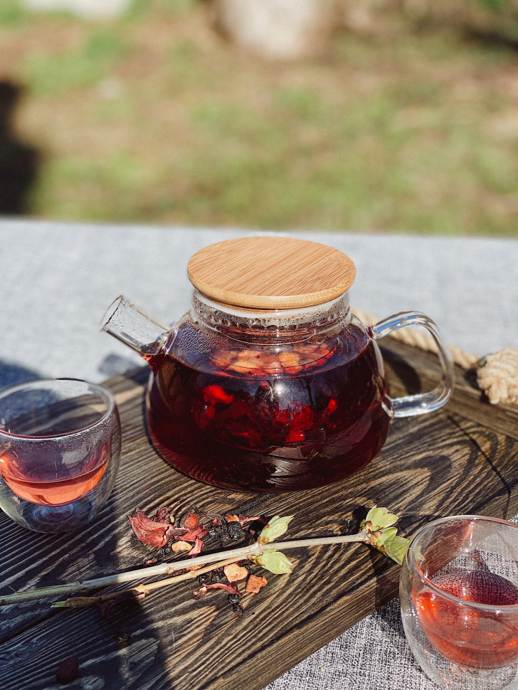 Прозорий скляний чайник для заварювання Kombucha 1000 мл