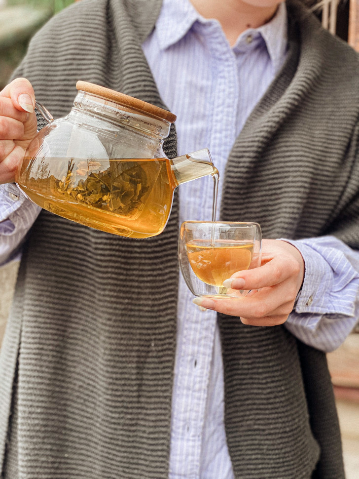 Прозорий скляний чайник для заварювання Kombucha 1000 мл