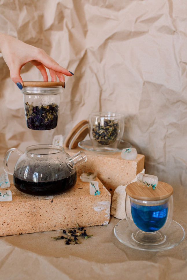 Прозорий скляний чайник для заварювання Kombucha 1000 мл