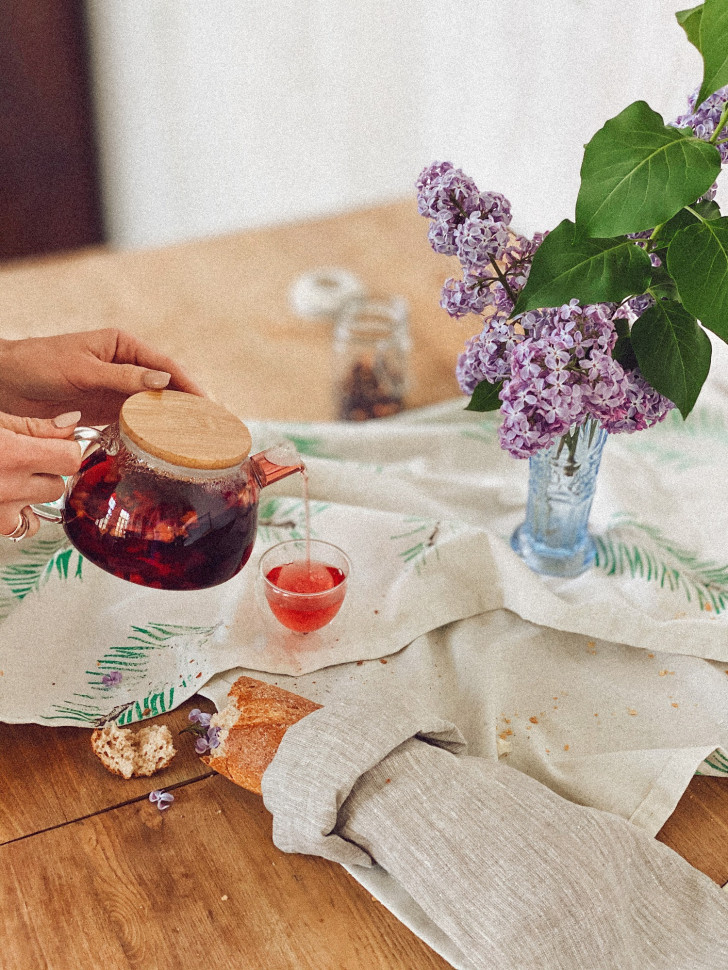 Прозорий скляний чайник для заварювання Kombucha 1000 мл