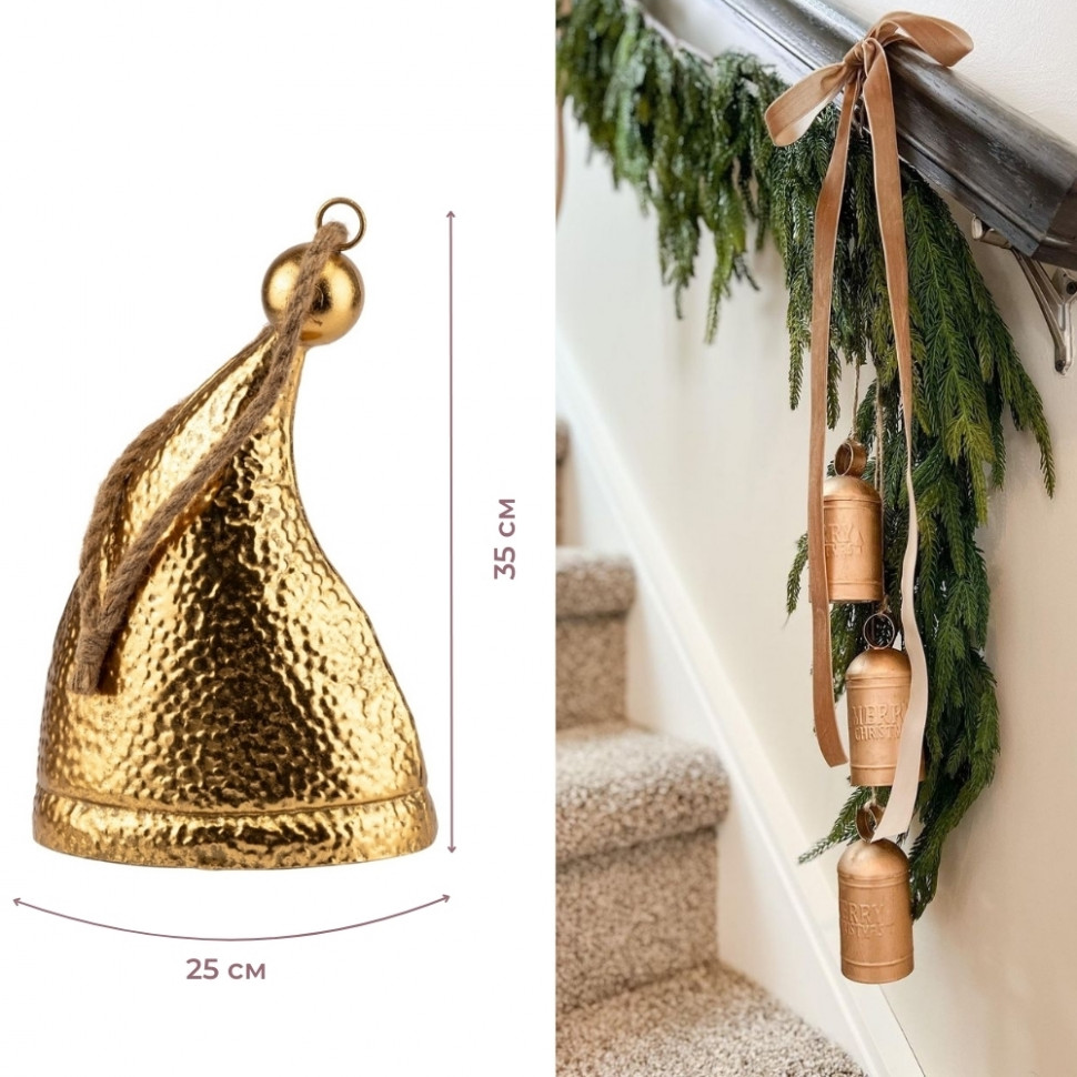 Золотой металлический колокольчик Noel