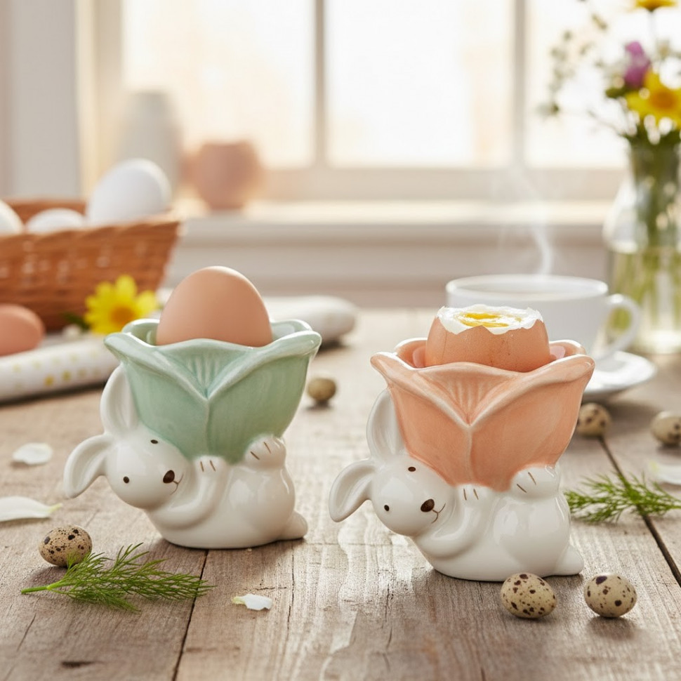 Набор подставок для яиц Rabbit and flower 6 шт