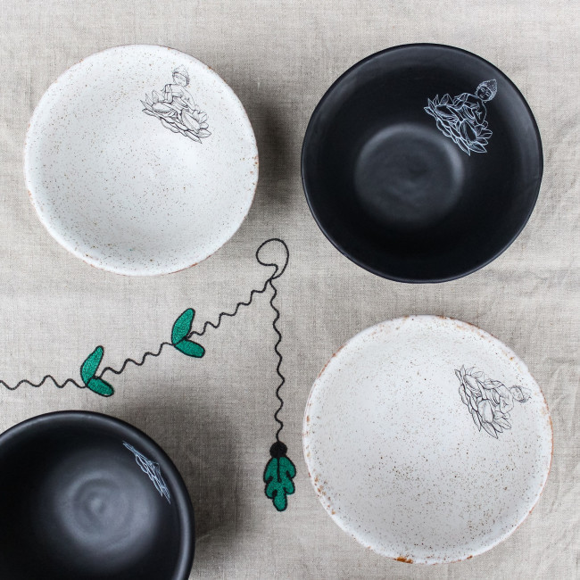 Керамическая пиала Buddha black