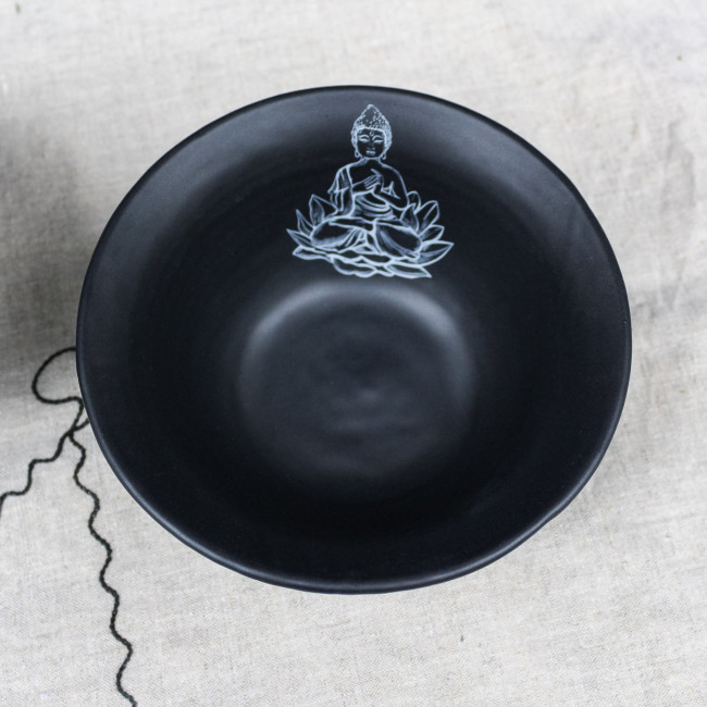 Керамическая пиала Buddha black