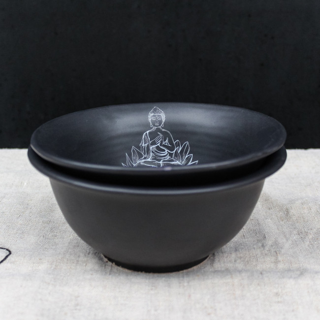 Керамическая пиала Buddha black