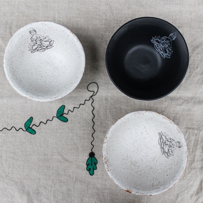 Керамическая пиала Buddha black